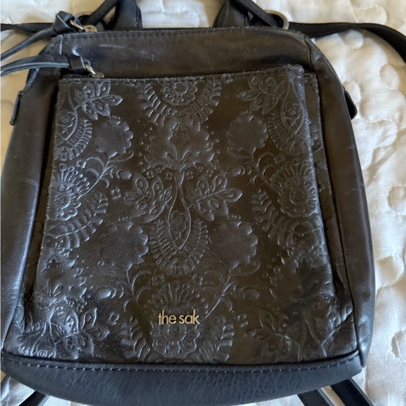 The Sak Black extra small leather Embossed Women's Bag/backpack - Picture 2 of 6